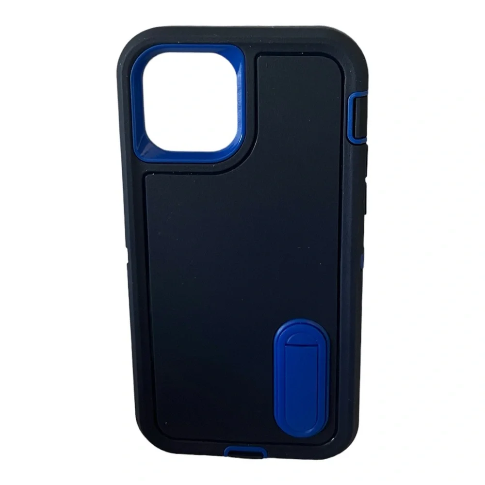 Navy Blue iPhone 12 Pro Case with Kickstand Heavy Duty Protection Sho